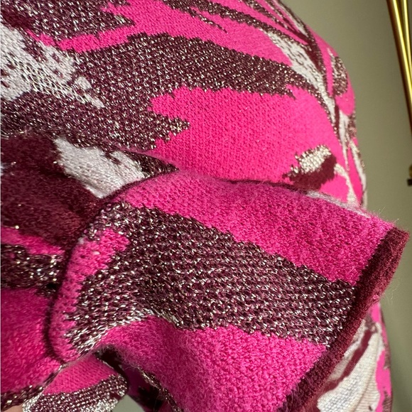 Anthropologie Metallic Floral Mock Neck Sweater - Picture 5 of 9